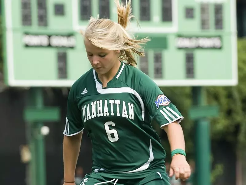 Late Freshman Goal Lifts Manhattan on Senior Day