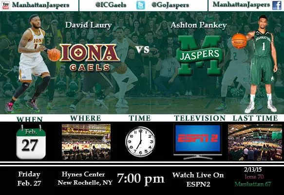 Manhattan Invades Iona On Friday At 7 PM In ESPN2 Match-Up