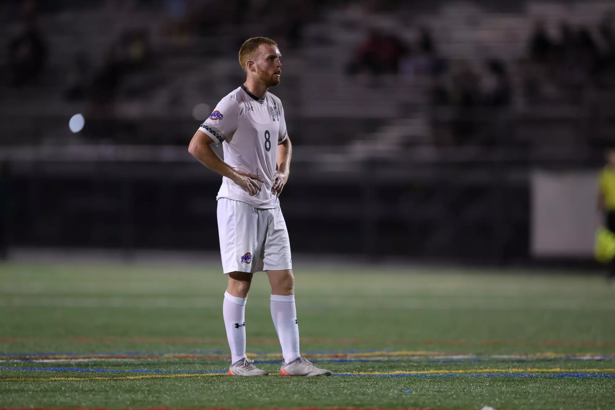 James Cotter surveys the field prior to a free kick