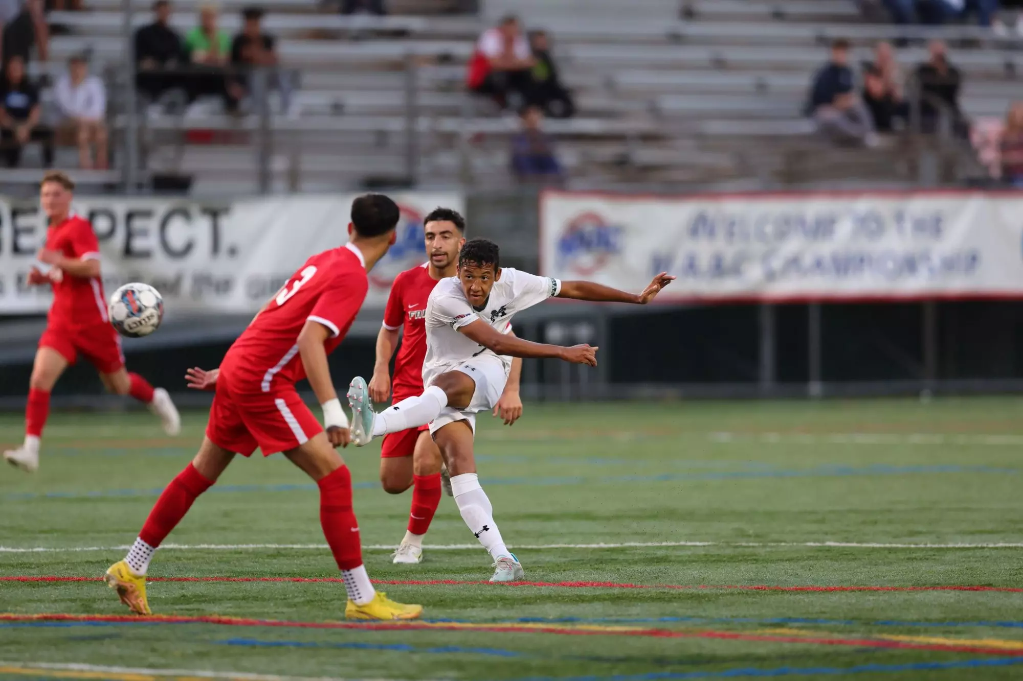 Vladimir Lee kicks the ball against Fairfield