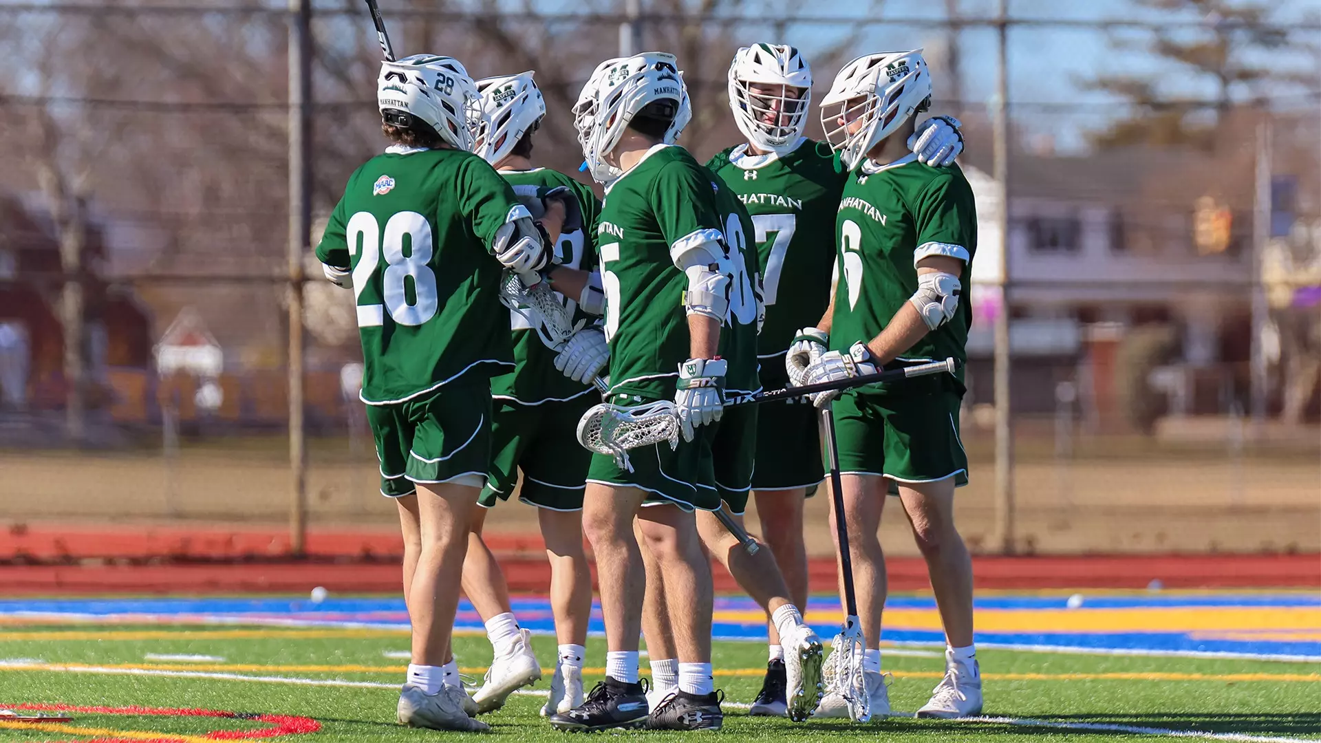 Team after scoring a goal vs St. John's