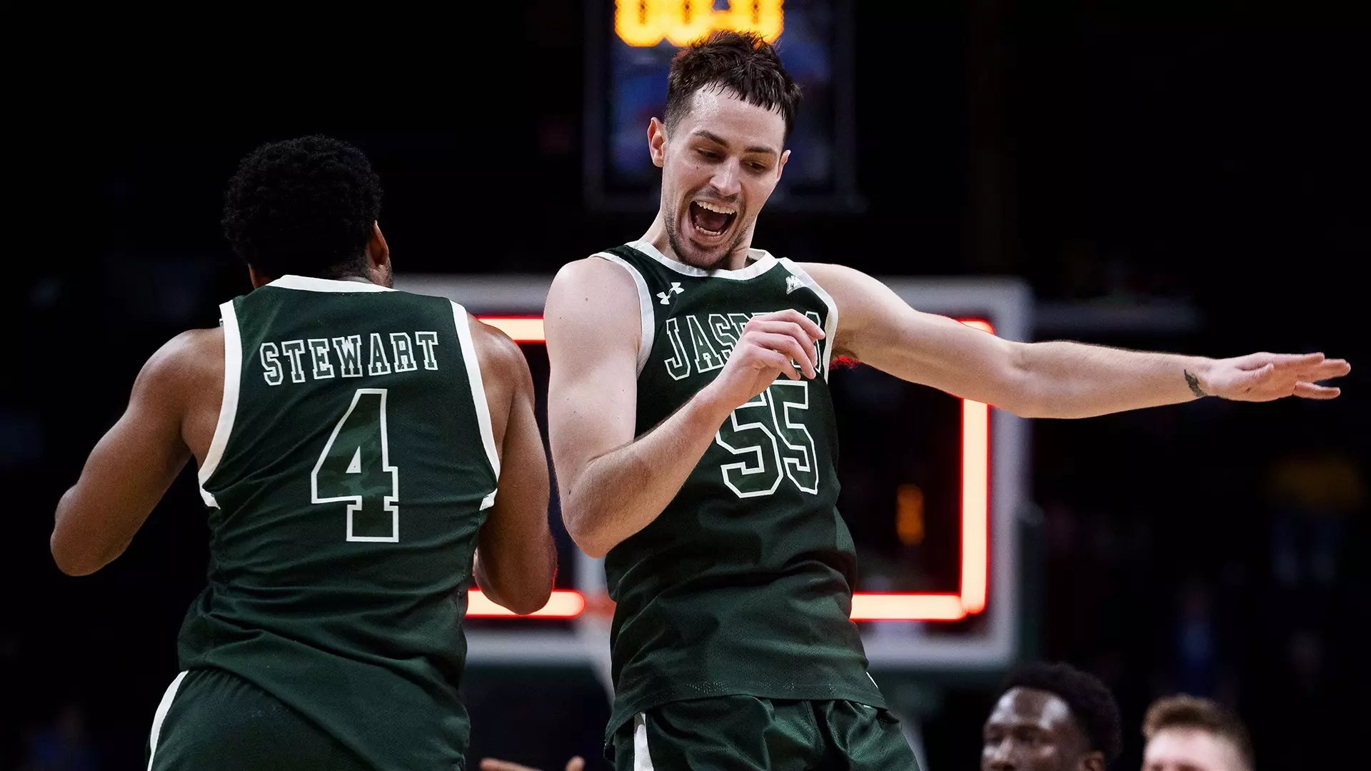 Nick Brennen & Samir Stewart celebrating win at Siena
